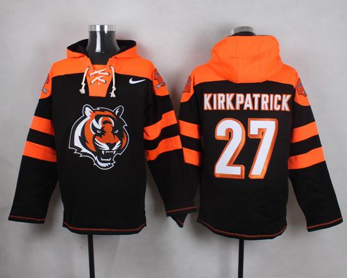 Nike Bengals #27 Dre Kirkpatrick Black Player Pullover NFL Hoodie - Click Image to Close